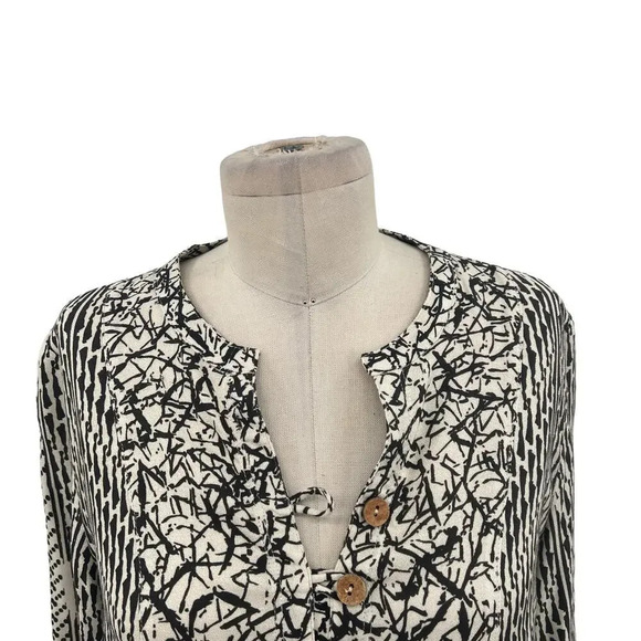 Soft Surroundings Raven Dress in Ecru /‎ Black Petite Size Small PS - Picture 3 of 11